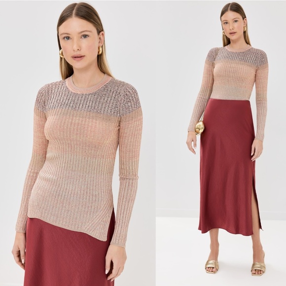 Zimmermann Illustration Mouline Ombre Rib Top Pink Multi US 12 NWT - Picture 1 of 17